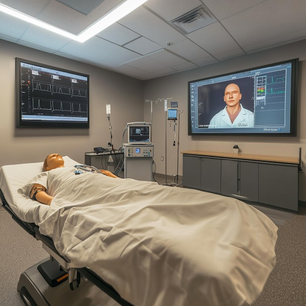 Photo hightech clinical skills simulator with realtime feedback and detailed instructional content