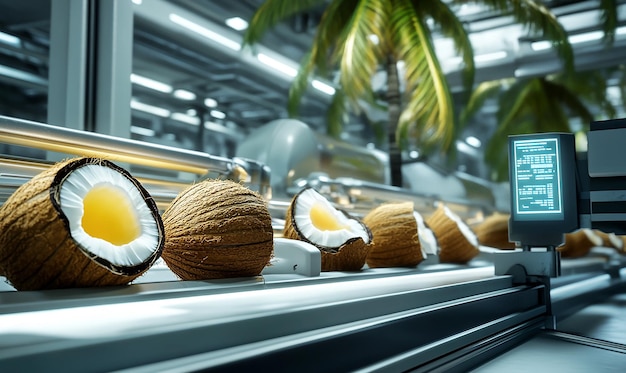 Photo a hightech coconut processing plant