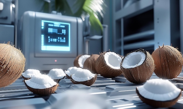 Photo a hightech coconut processing plant