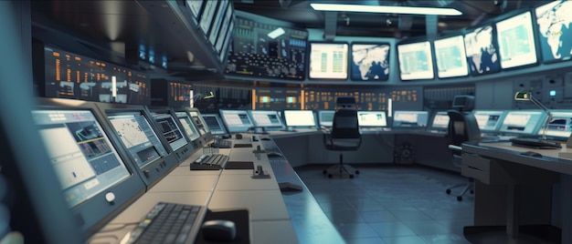 A hightech control room buzzes with activity displaying data for critical operations