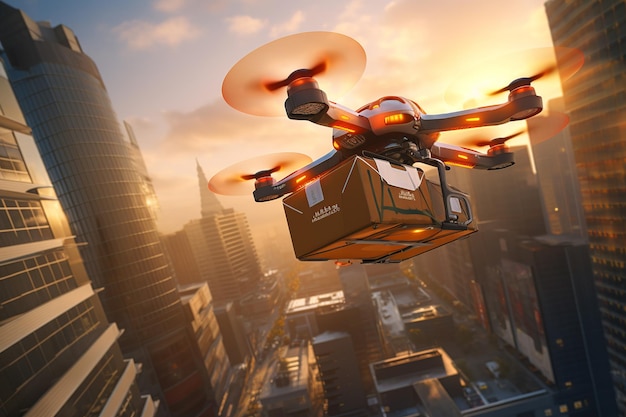 HighTech_Drone_Delivery_Modern_Cityscape