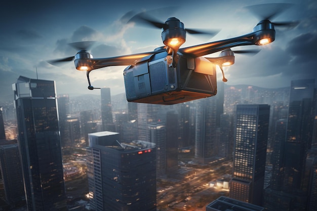 HighTech_Drone_Delivery_Modern_Cityscape