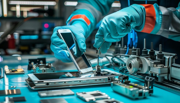 Photo hightech mobile phone repair a technicians expert touch