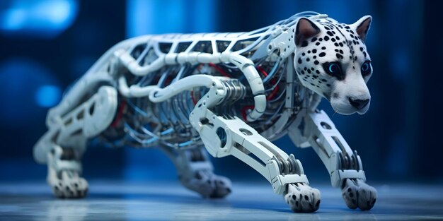 Photo hightech robotic cheetah emulating speed and agility concept robotics hightech cheetah speed agility