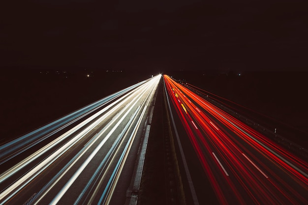 Highway at Night light tracks