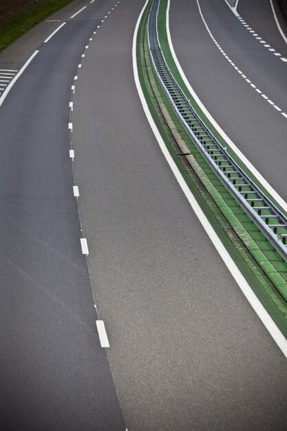 Highway through France at summer time