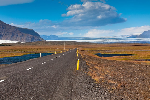 Highway through South Icelandic landscape