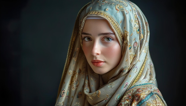 hijab beauty HD 8K wallpaper Stock Photographic Image