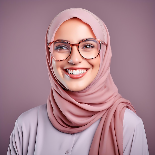 Hijab fashion women arabic smile nice glasses