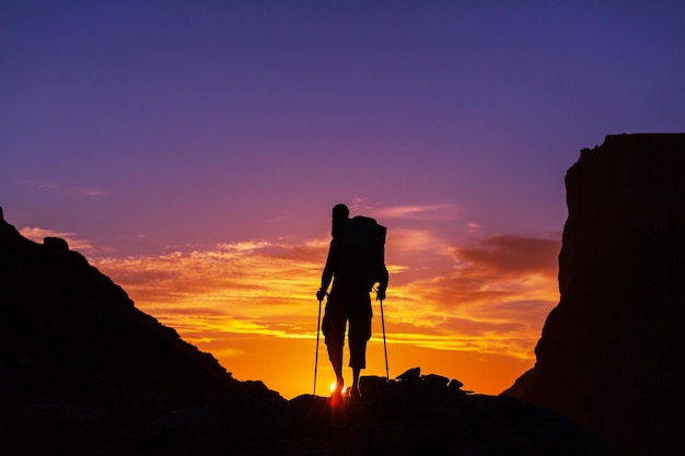 Hike on sunset