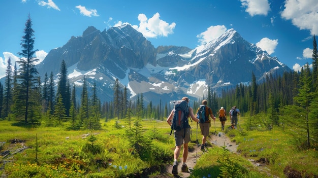 Hikers Exploring the Majestic Mountain Landscape