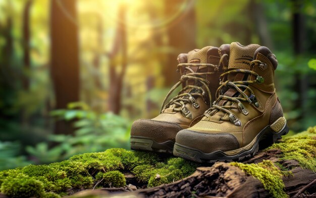 Hiking Boots in the Forest