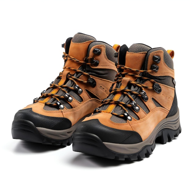 Hiking boots isolated on white background