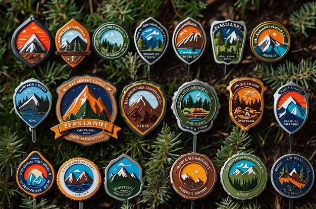 Photo hiking and camping badges