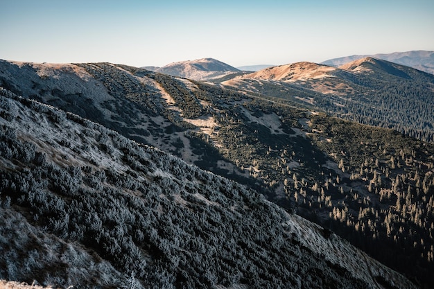 Hiking Chabenec from village magurka to durkova cottage very popular hiking destination in Low Tatras National park Slovakia nature Liptov region Winter frozen landscape