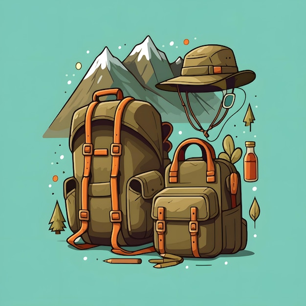 Photo hiking gear adventure equipment trekking clipart lost hiker in the woods