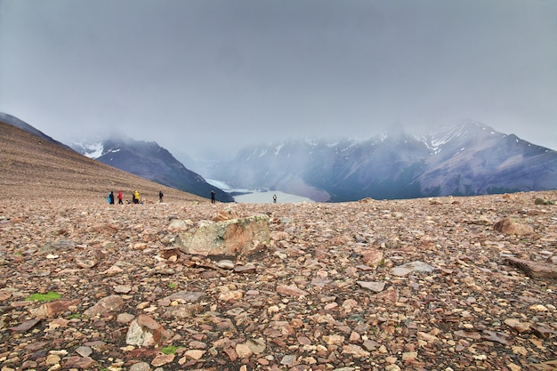 Hiking on Los Glacier national park Fitz Roy, El Chalten, Patagonia, Argentina