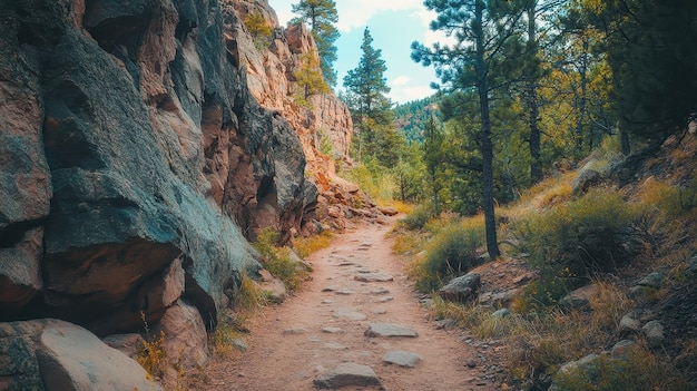 Photo hiking through scenic mountain trails