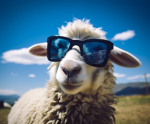 Hilarious Sheep Sporting Sunglasses Generative AI