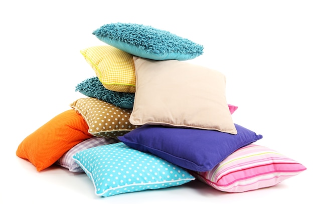 Hill colorful pillows isolated on white