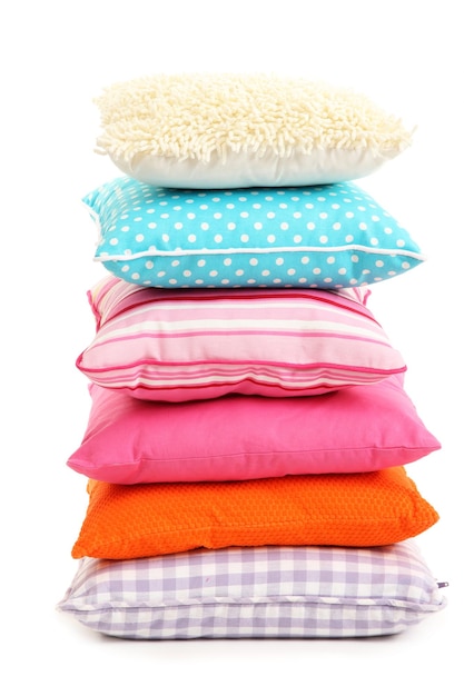 Hill colorful pillows isolated on white