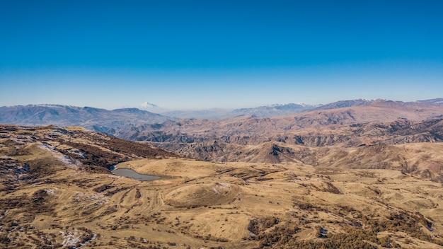 Hills and mountains of Armenia. Aerial view