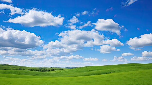 Photo hills white clouds blue sky