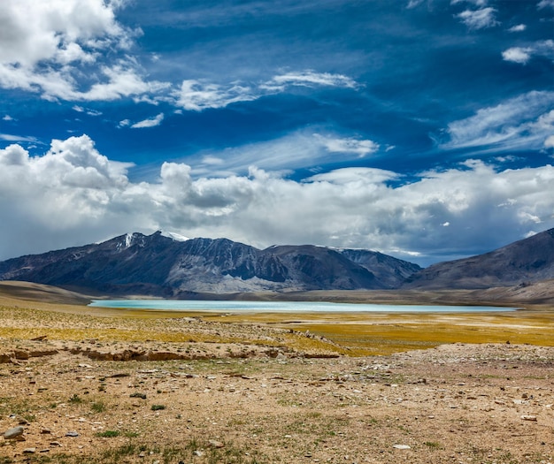 Himalayan lake Kyagar Tso Ladakh India