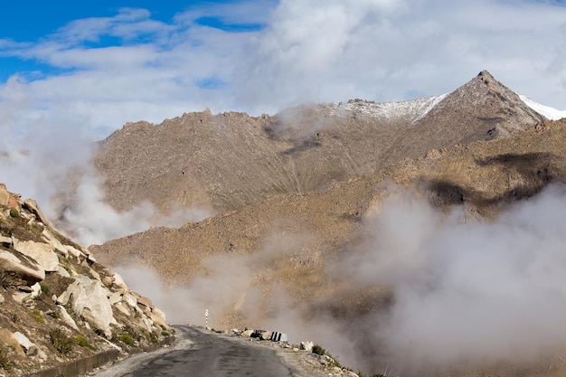 Himalayan landscape in Himalayas along ManaliLeh highway Himachal Pradesh India