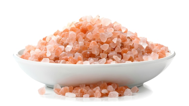 Himalayan Pink Salt in Elegant White Dish for Culinary Delight