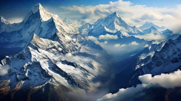 Himalayas bird's eye view professional photo