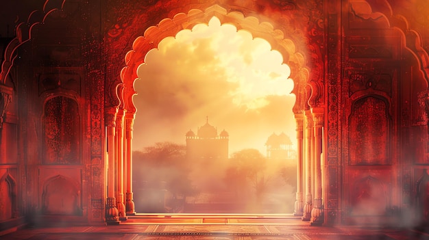 Hindu arch background concept indian background concept