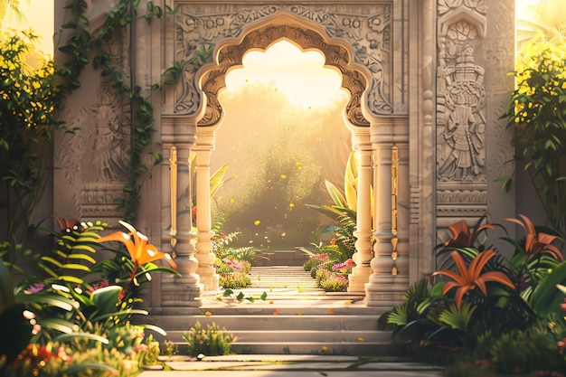 Hindu arch background concept indian background theme