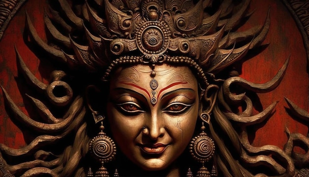 Hindu god detailed face no artifacts image generative AI