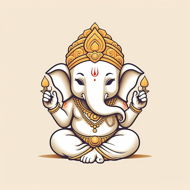 Hindu god ganeshacelebrate lord ganesha festivalwallpaper banner poster illustration logo