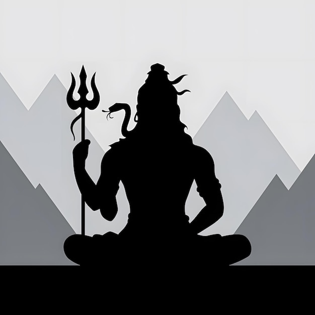 Photo hindu god mahadev lord shiva trisul shadow design background