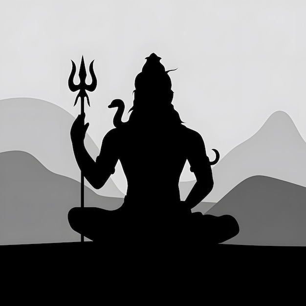 hindu god mahadev lord shiva trisul shadow design background