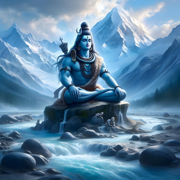 Hindu God Shiva Mahadev Illustration Background Image