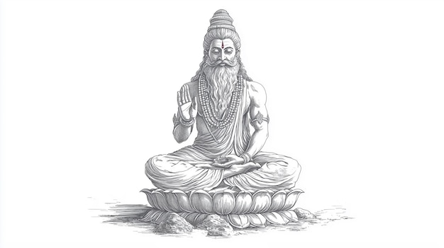 Photo hindu god sitting in lotus position