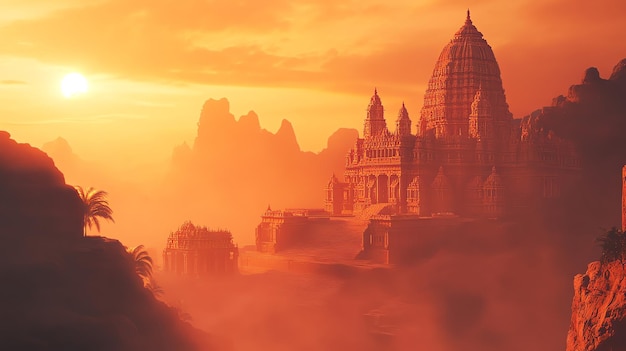 Hindu landscape background concept background