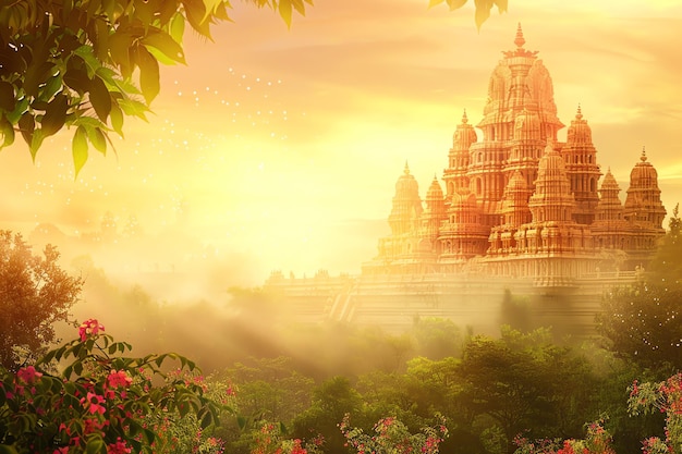 Hindu landscape background concept indian background theme