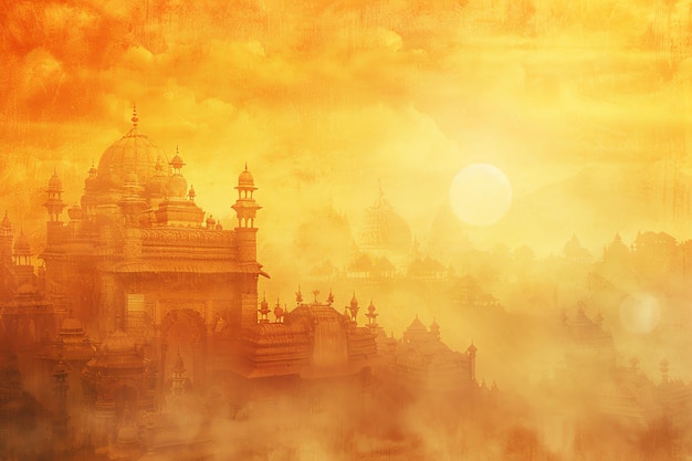 Hindu landscape background concept indian background theme