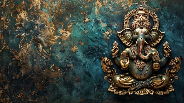 hinduism background with lord ganesha ans indian background concept