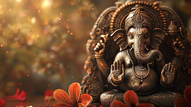 hinduism background with lord ganesha ans indian background theme