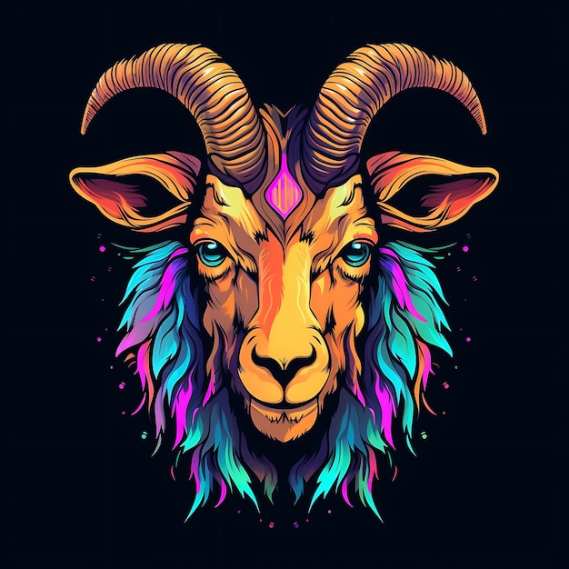 hip colorful Goat head design