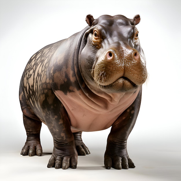 Hippopotamus isolated on white background 3D illustration