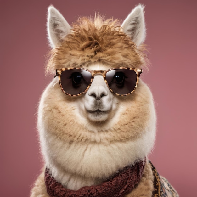 hipster alpaca with sunglasses magazine cover photography this guy is so pretentious