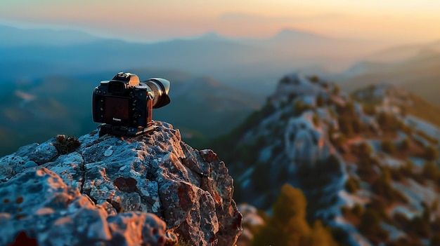 Hipster asian young girl with backpack enjoying sunset on peak mountain Travel Lifestyle adventure