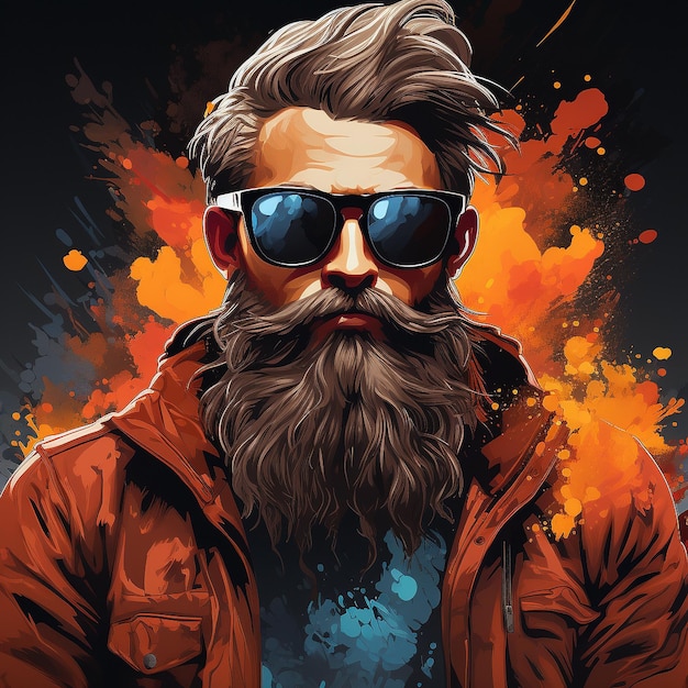 Hipster nerdy graphic illustration