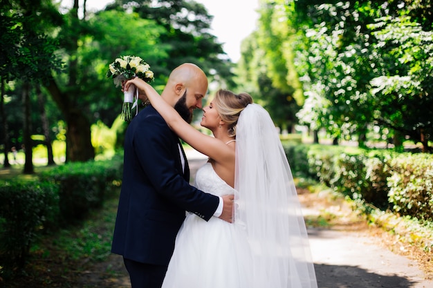 Hipster wedding, beautiful couple, wedding day, summer